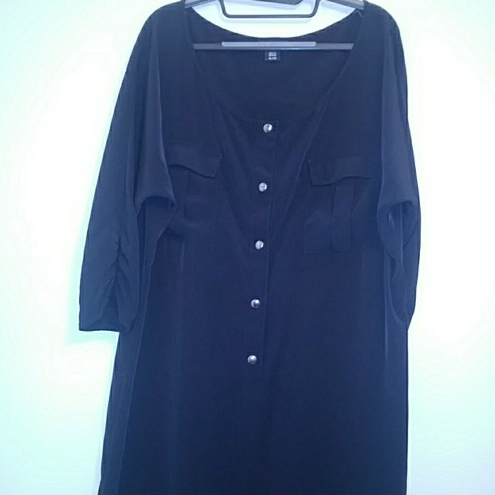 Black tunic shirt dress